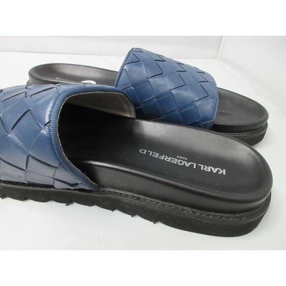 Karl Lagerfeld Paris Leather Weave Slide Size 13 Dark Blue / Black - LF1S2124 main image 14